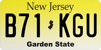 NJ license plate B71KGU