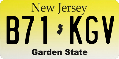 NJ license plate B71KGV