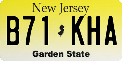 NJ license plate B71KHA