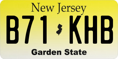 NJ license plate B71KHB