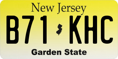 NJ license plate B71KHC