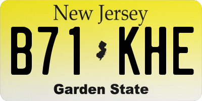 NJ license plate B71KHE