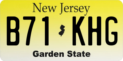 NJ license plate B71KHG