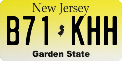 NJ license plate B71KHH