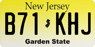 NJ license plate B71KHJ