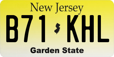 NJ license plate B71KHL