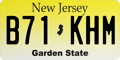NJ license plate B71KHM