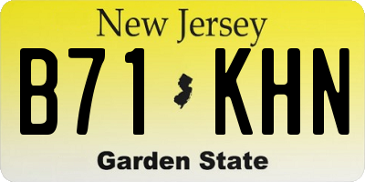 NJ license plate B71KHN
