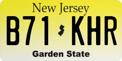 NJ license plate B71KHR