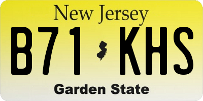 NJ license plate B71KHS