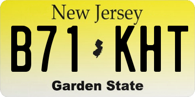 NJ license plate B71KHT