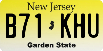 NJ license plate B71KHU