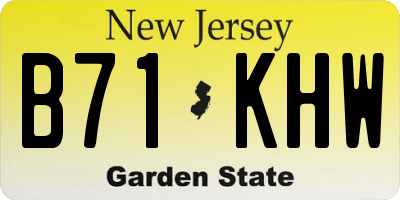 NJ license plate B71KHW