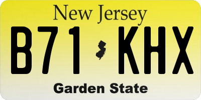 NJ license plate B71KHX
