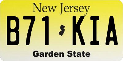 NJ license plate B71KIA