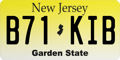 NJ license plate B71KIB