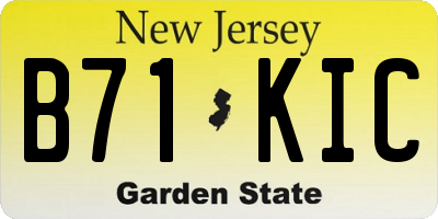NJ license plate B71KIC