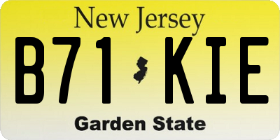 NJ license plate B71KIE
