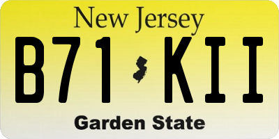 NJ license plate B71KII