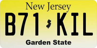 NJ license plate B71KIL