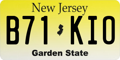 NJ license plate B71KIO