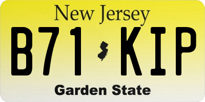 NJ license plate B71KIP