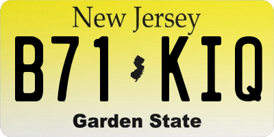 NJ license plate B71KIQ