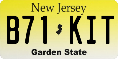 NJ license plate B71KIT