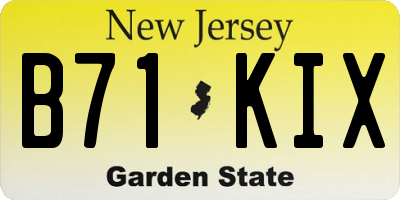 NJ license plate B71KIX