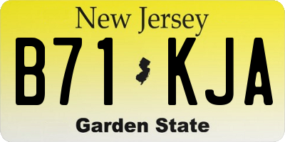 NJ license plate B71KJA