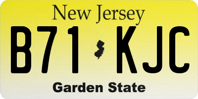 NJ license plate B71KJC
