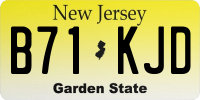 NJ license plate B71KJD