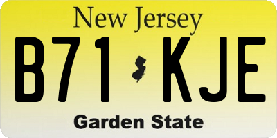 NJ license plate B71KJE
