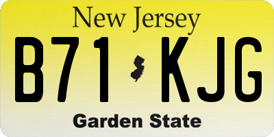 NJ license plate B71KJG
