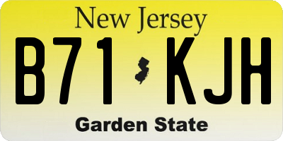 NJ license plate B71KJH