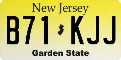 NJ license plate B71KJJ