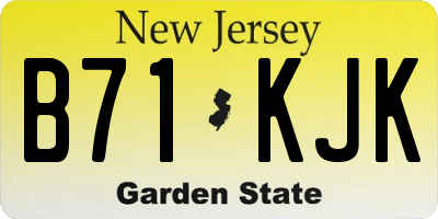 NJ license plate B71KJK