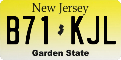 NJ license plate B71KJL