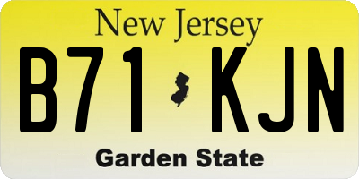 NJ license plate B71KJN