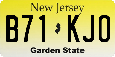 NJ license plate B71KJO