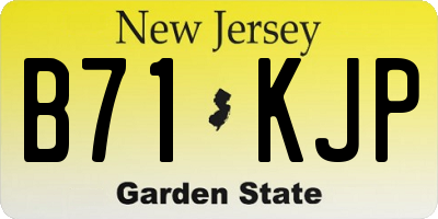 NJ license plate B71KJP
