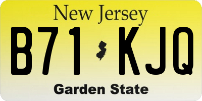 NJ license plate B71KJQ