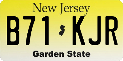 NJ license plate B71KJR