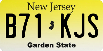NJ license plate B71KJS
