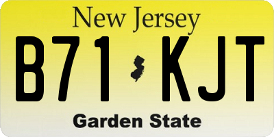 NJ license plate B71KJT