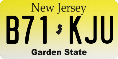 NJ license plate B71KJU