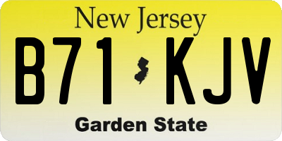 NJ license plate B71KJV