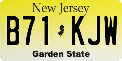 NJ license plate B71KJW