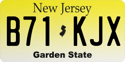 NJ license plate B71KJX