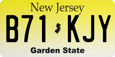 NJ license plate B71KJY